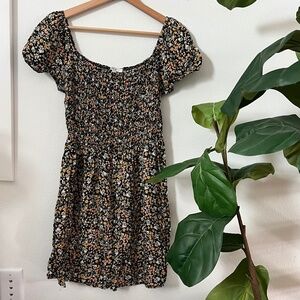 Puff sleeve floral dress